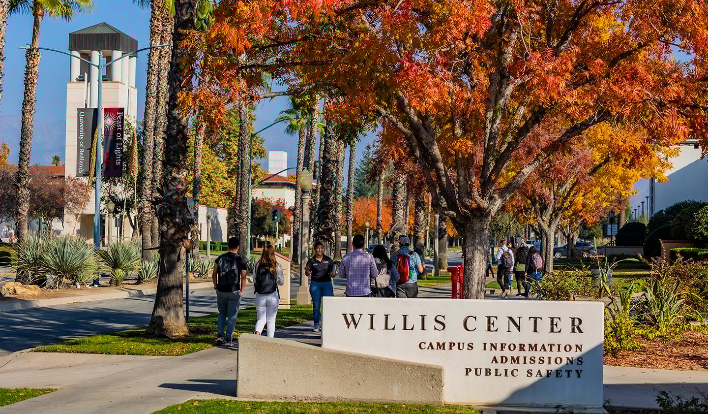 Redlands Willis Center view of campus