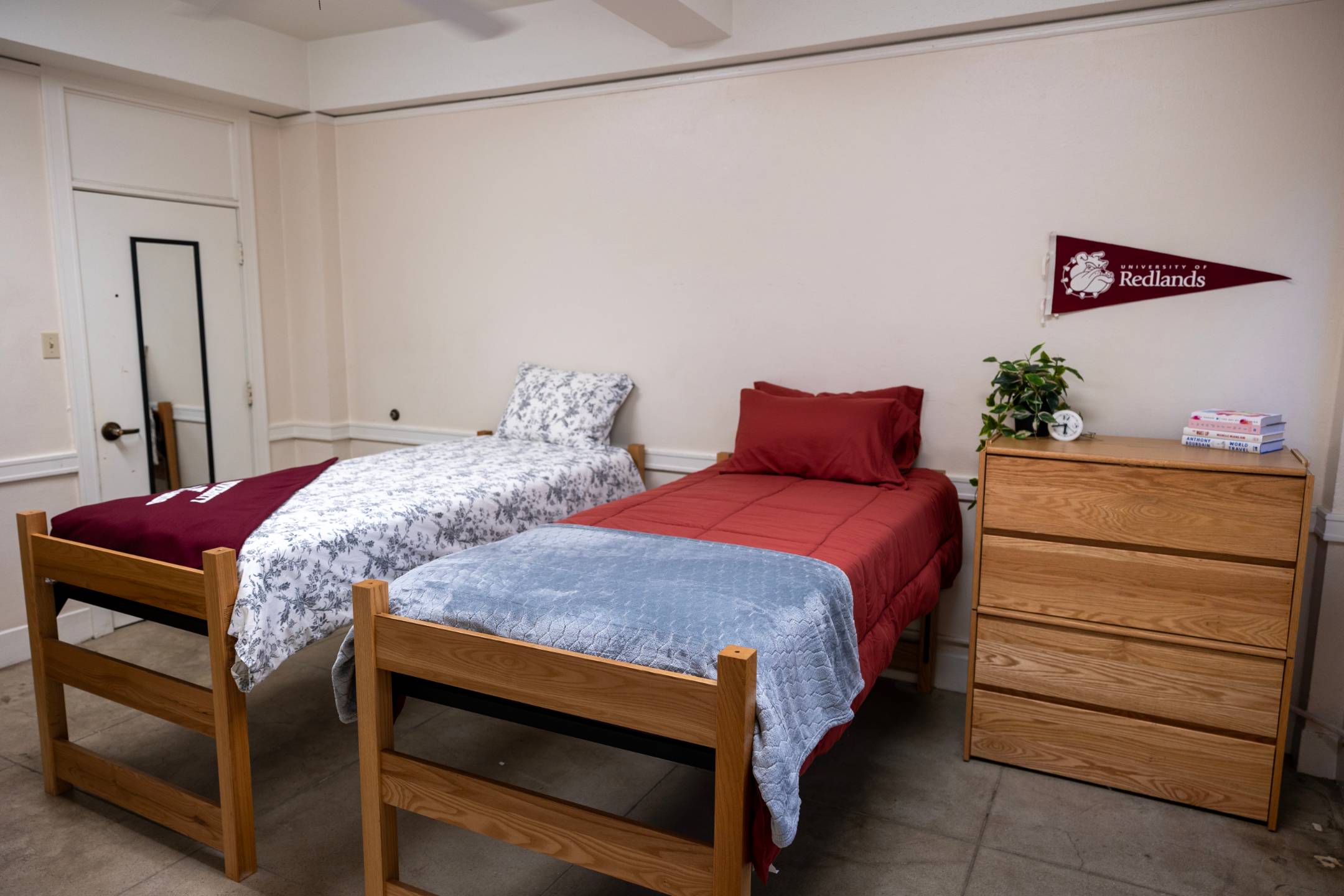 a room with two beds