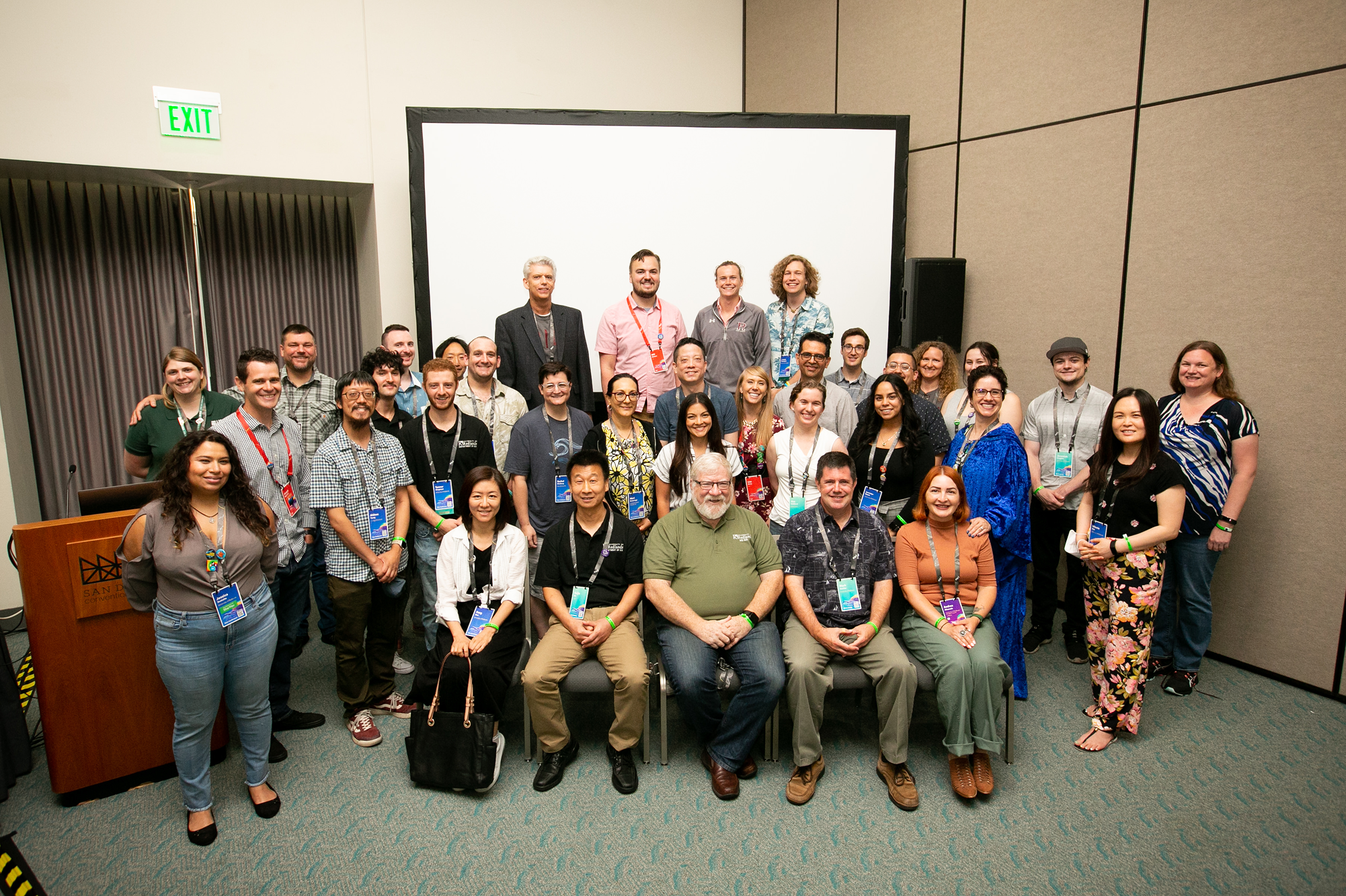 a group of people posing for a photo